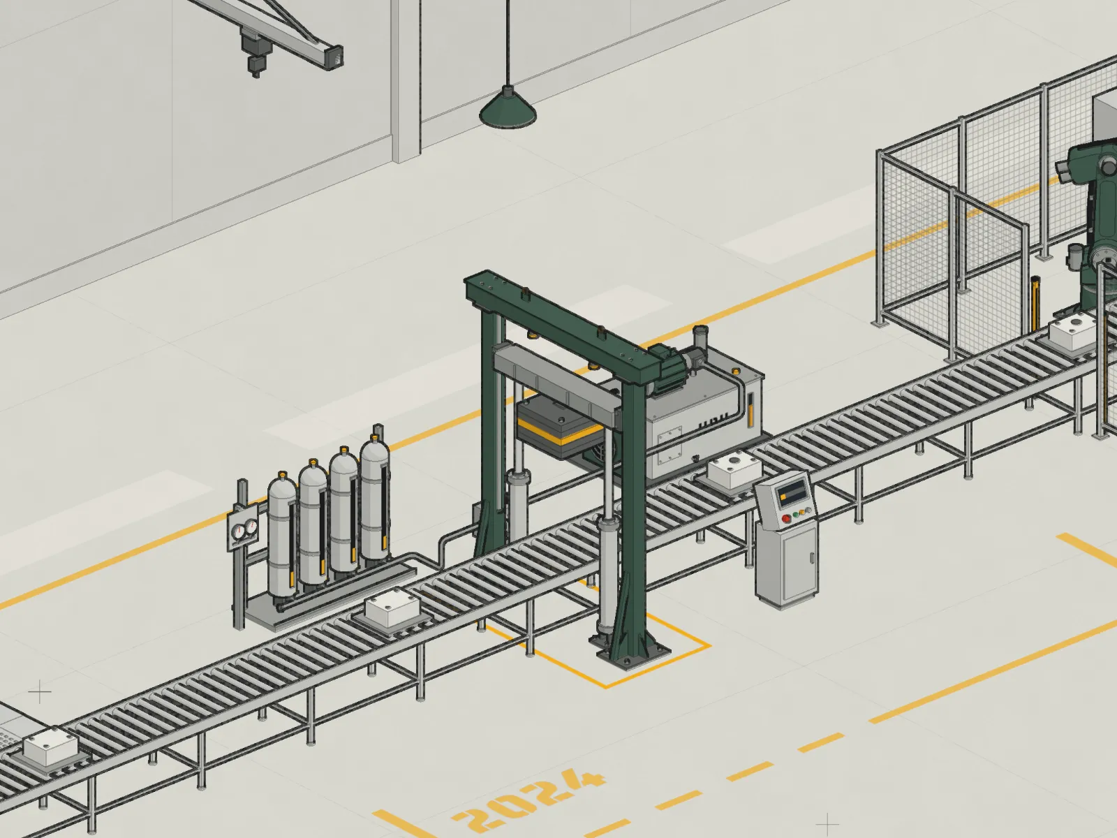 Hydraulic energy recovery, as it runs on station 04 of the line